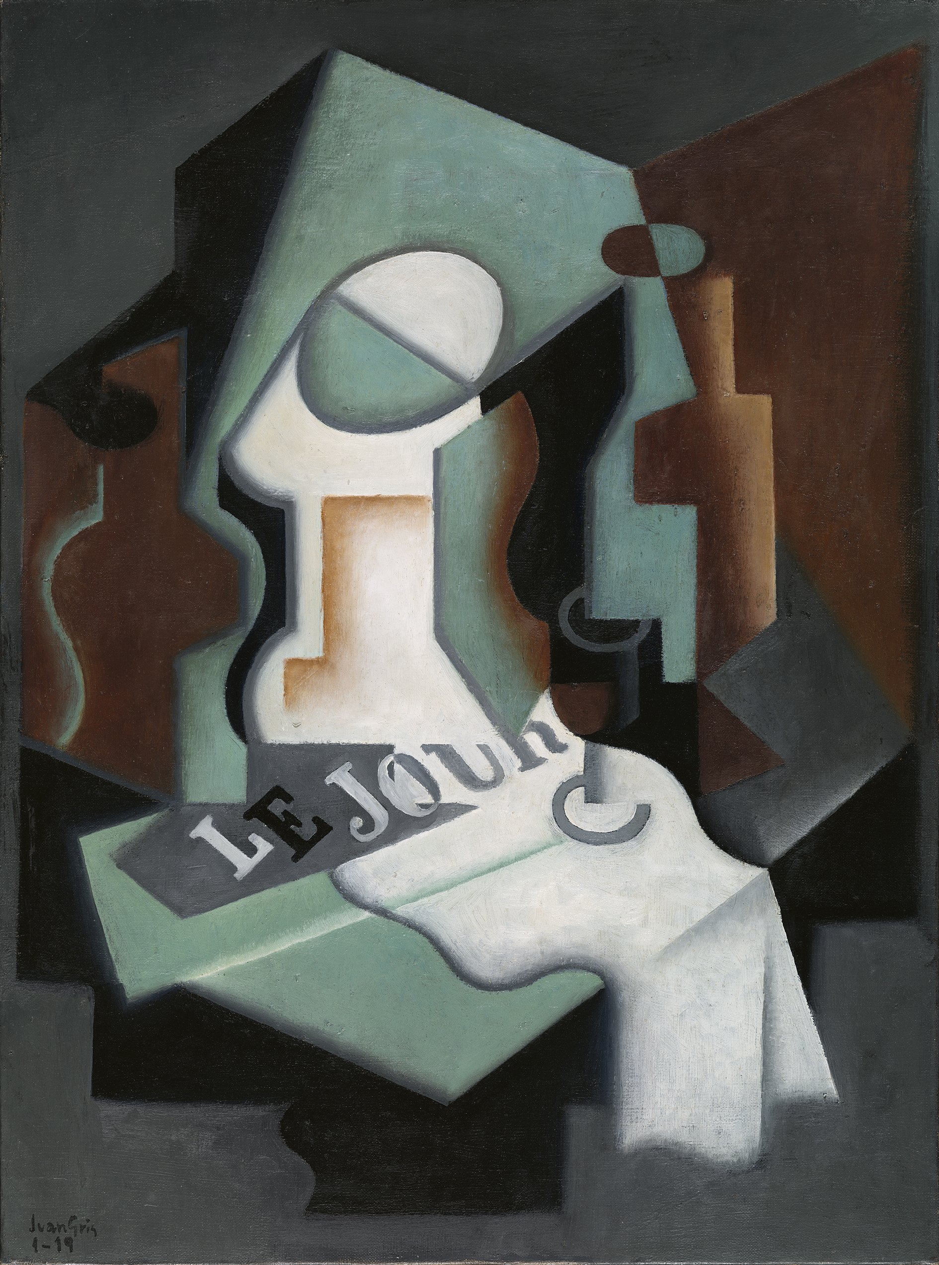 Bottle and Fruit-Dish - Gris, Juan. Museo Nacional Thyssen-Bornemisza